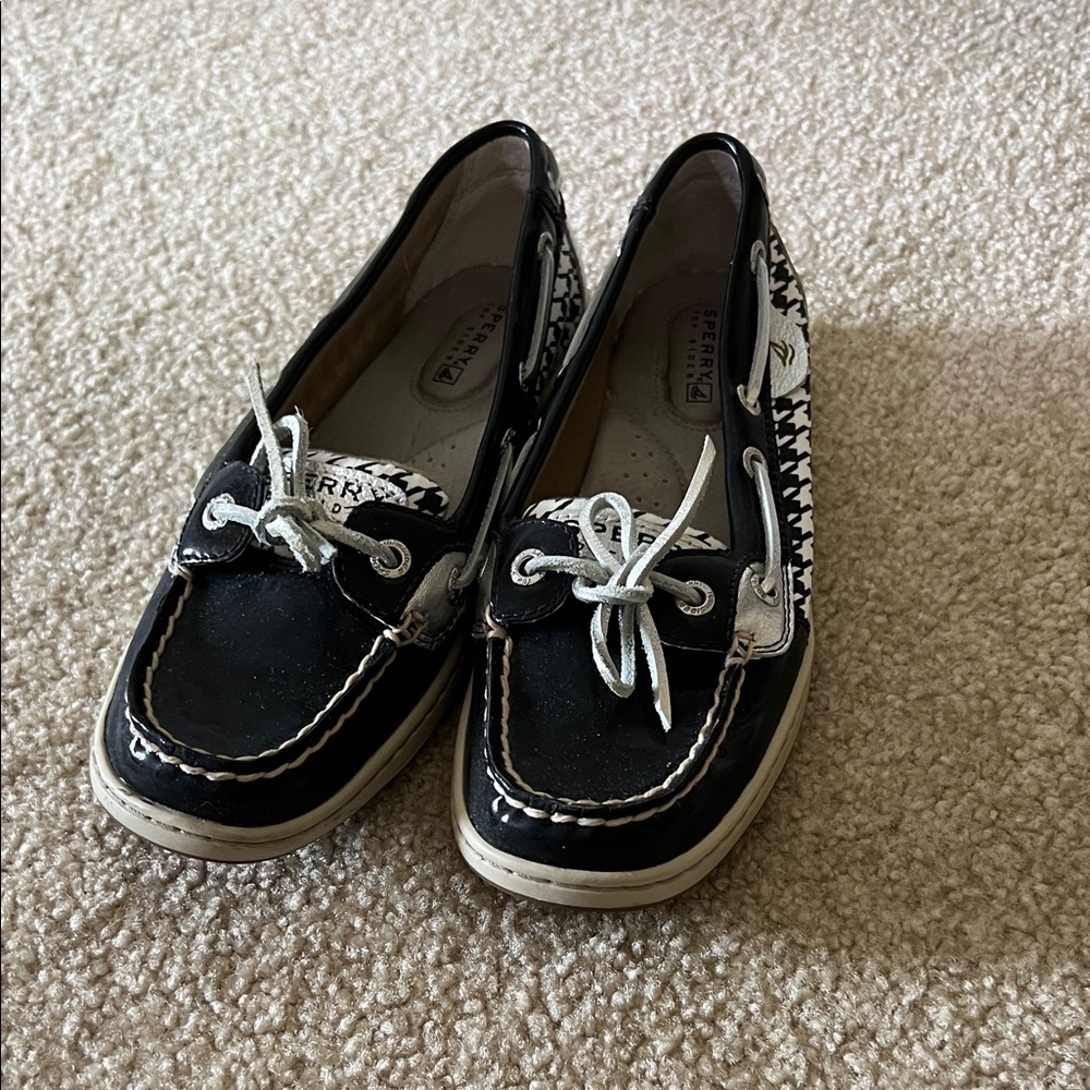 Sperry Women's Black and White Loafers